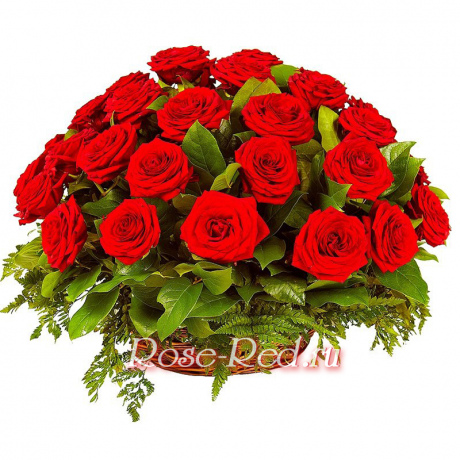 Корзина красных роз